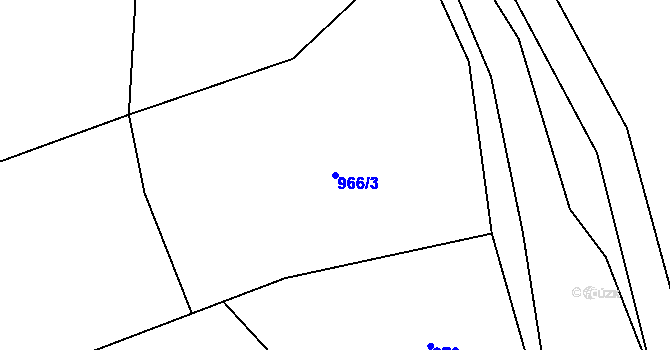 Parcela st. 966/3 v KÚ Straník, Katastrální mapa