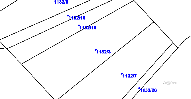 Parcela st. 1132/3 v KÚ Straník, Katastrální mapa
