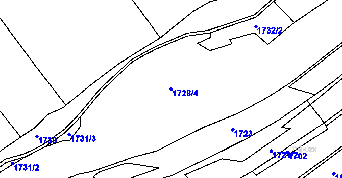 Parcela st. 1728/4 v KÚ Straník, Katastrální mapa