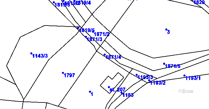 Parcela st. 1871/4 v KÚ Straník, Katastrální mapa