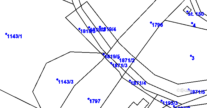 Parcela st. 1819/5 v KÚ Straník, Katastrální mapa