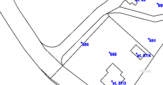 Parcela st. 586 v KÚ Kadlín, Katastrální mapa