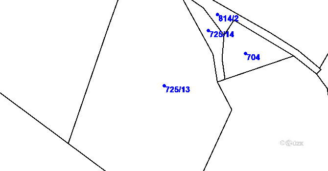Parcela st. 725/13 v KÚ Ostrý, Katastrální mapa