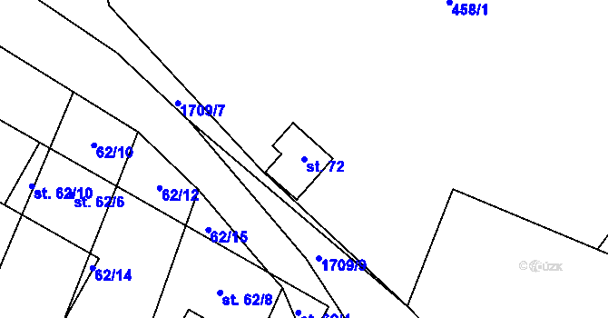 Parcela st. 72 v KÚ Stranná u Žirovnice, Katastrální mapa