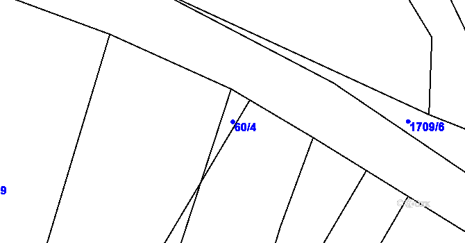 Parcela st. 60/4 v KÚ Stranná u Žirovnice, Katastrální mapa