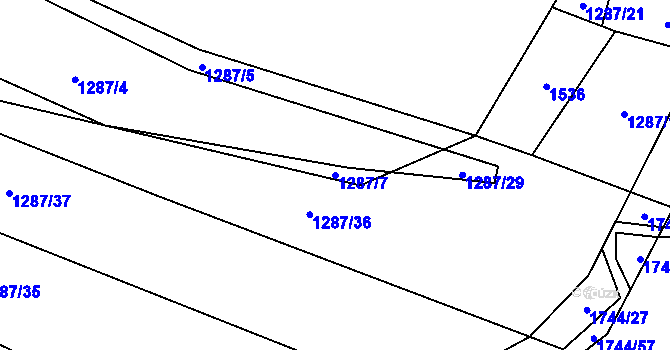 Parcela st. 1287/7 v KÚ Stranná u Žirovnice, Katastrální mapa