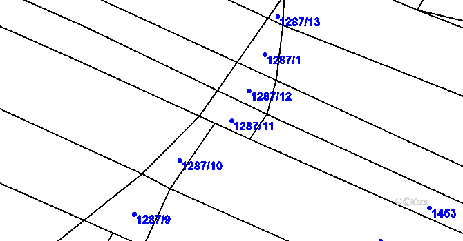 Parcela st. 1287/11 v KÚ Stranná u Žirovnice, Katastrální mapa