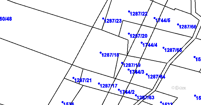 Parcela st. 1287/18 v KÚ Stranná u Žirovnice, Katastrální mapa