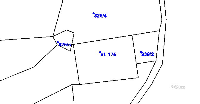 Parcela st. 175 v KÚ Stranný, Katastrální mapa