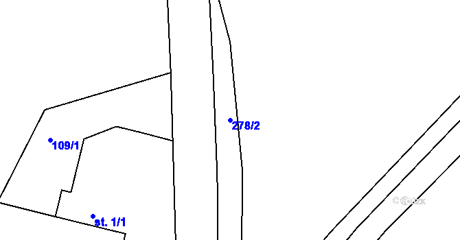 Parcela st. 278/2 v KÚ Stranný, Katastrální mapa
