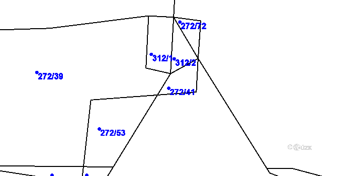 Parcela st. 272/41 v KÚ Stranný, Katastrální mapa