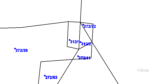 Parcela st. 312/2 v KÚ Stranný, Katastrální mapa