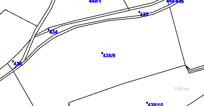 Parcela st. 438/9 v KÚ Stranný, Katastrální mapa
