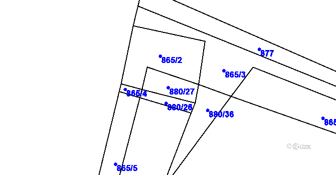 Parcela st. 880/27 v KÚ Strašice v Pošumaví, Katastrální mapa