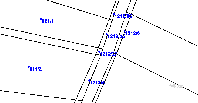 Parcela st. 1212/27 v KÚ Strašice v Pošumaví, Katastrální mapa