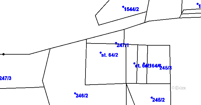 Parcela st. 64/2 v KÚ Strašice v Pošumaví, Katastrální mapa