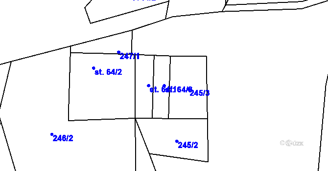 Parcela st. 64/3 v KÚ Strašice v Pošumaví, Katastrální mapa