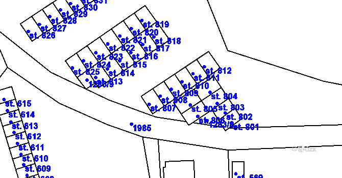 Parcela st. 809 v KÚ Strašice, Katastrální mapa