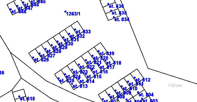 Parcela st. 819 v KÚ Strašice, Katastrální mapa