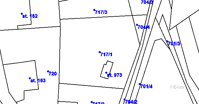Parcela st. 717/1 v KÚ Strašice, Katastrální mapa