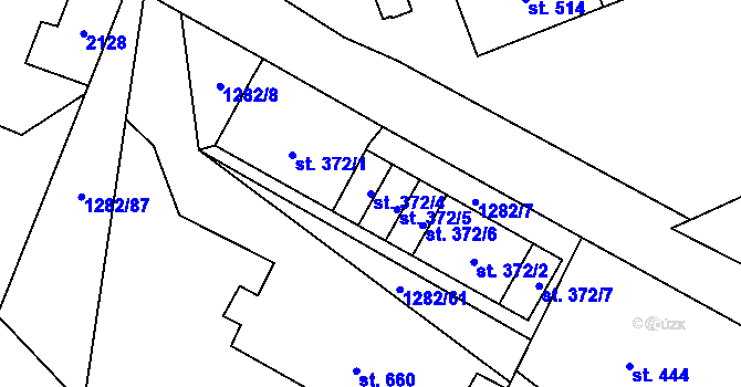 Parcela st. 372/4 v KÚ Strašice, Katastrální mapa