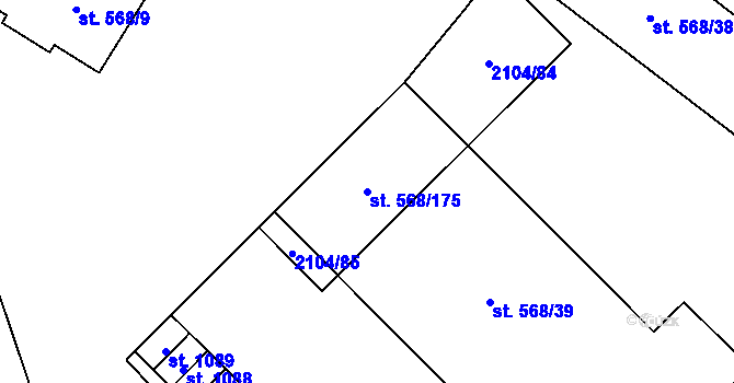 Parcela st. 568/175 v KÚ Strašice, Katastrální mapa