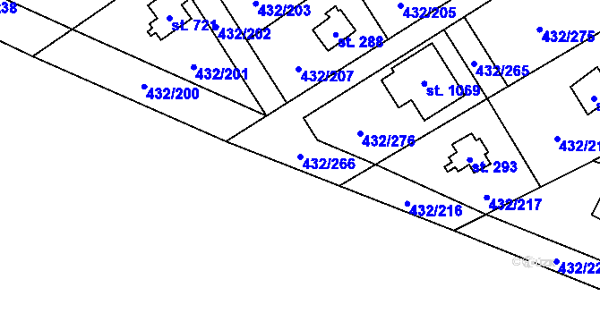 Parcela st. 432/266 v KÚ Strašín u Říčan, Katastrální mapa