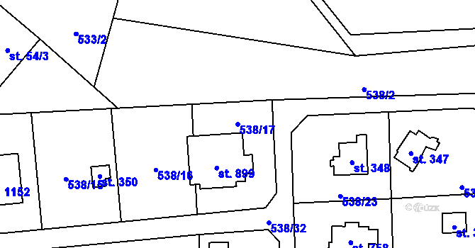 Parcela st. 538/17 v KÚ Strašín u Říčan, Katastrální mapa
