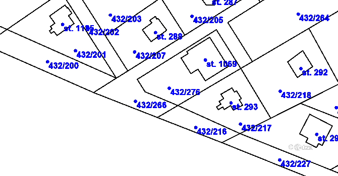 Parcela st. 432/276 v KÚ Strašín u Říčan, Katastrální mapa
