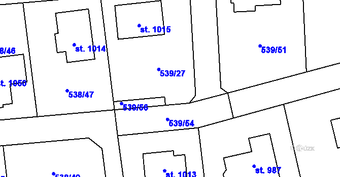 Parcela st. 539/26 v KÚ Strašín u Říčan, Katastrální mapa