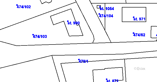 Parcela st. 474/57 v KÚ Strašín u Říčan, Katastrální mapa