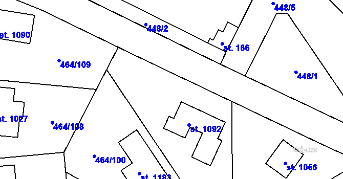 Parcela st. 464/110 v KÚ Strašín u Říčan, Katastrální mapa