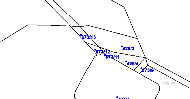 Parcela st. 673/12 v KÚ Strašín u Říčan, Katastrální mapa