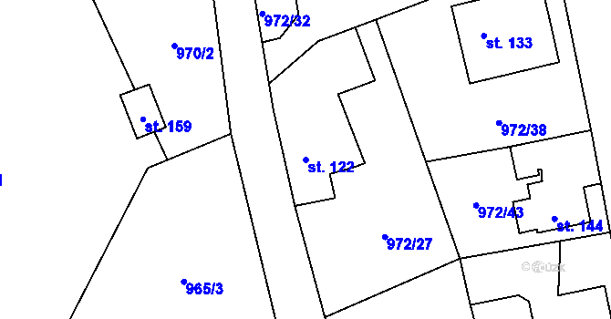 Parcela st. 122 v KÚ Strašín u Sušice, Katastrální mapa