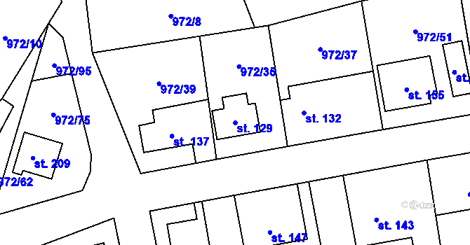 Parcela st. 129 v KÚ Strašín u Sušice, Katastrální mapa