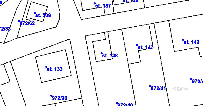 Parcela st. 138 v KÚ Strašín u Sušice, Katastrální mapa