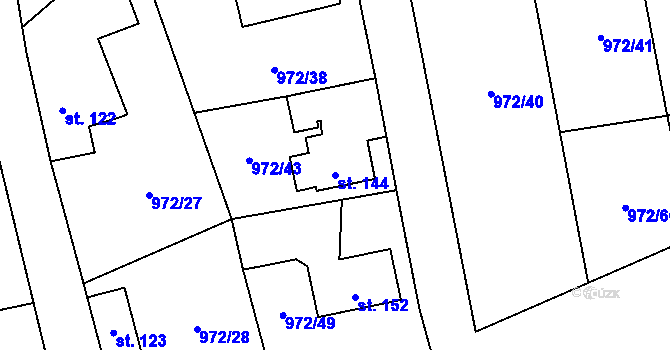 Parcela st. 144 v KÚ Strašín u Sušice, Katastrální mapa