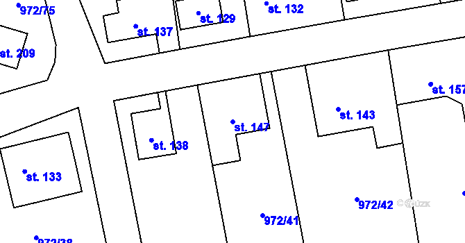 Parcela st. 147 v KÚ Strašín u Sušice, Katastrální mapa