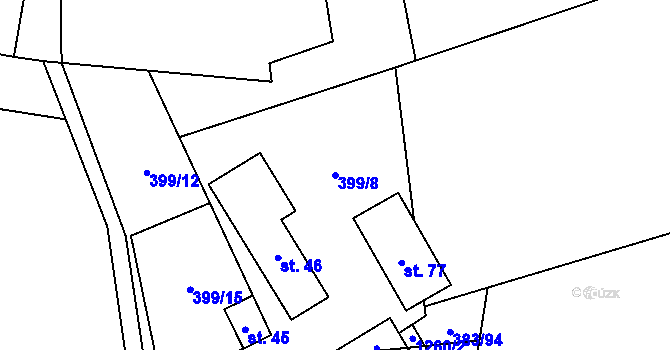 Parcela st. 399/8 v KÚ Strašín u Sušice, Katastrální mapa