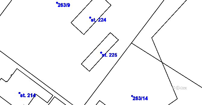 Parcela st. 225 v KÚ Strašín u Sušice, Katastrální mapa