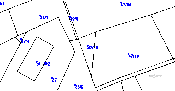 Parcela st. 47/18 v KÚ Strašín u Sušice, Katastrální mapa