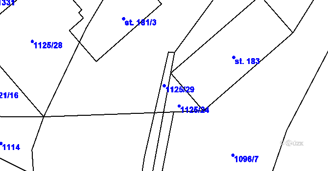 Parcela st. 1125/29 v KÚ Strašín u Sušice, Katastrální mapa