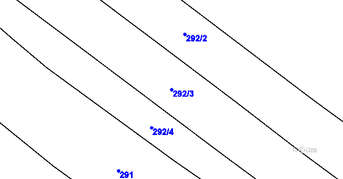 Parcela st. 292/3 v KÚ Straškov, Katastrální mapa