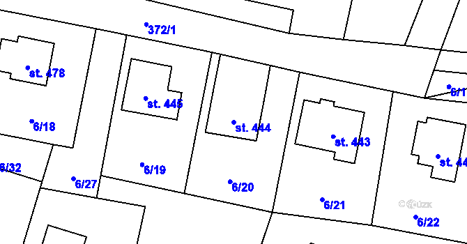 Parcela st. 444 v KÚ Vodochody, Katastrální mapa