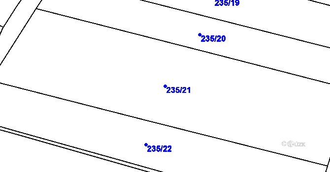 Parcela st. 235/21 v KÚ Vodochody, Katastrální mapa