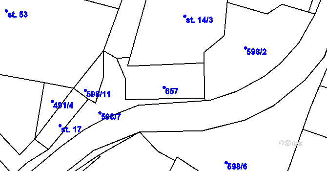 Parcela st. 16 v KÚ Strašnov, Katastrální mapa
