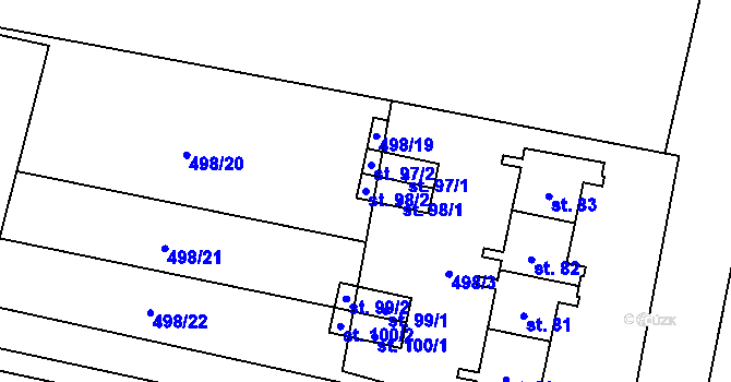 Parcela st. 98/2 v KÚ Strašnov, Katastrální mapa