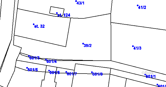 Parcela st. 39/2 v KÚ Strašnov, Katastrální mapa
