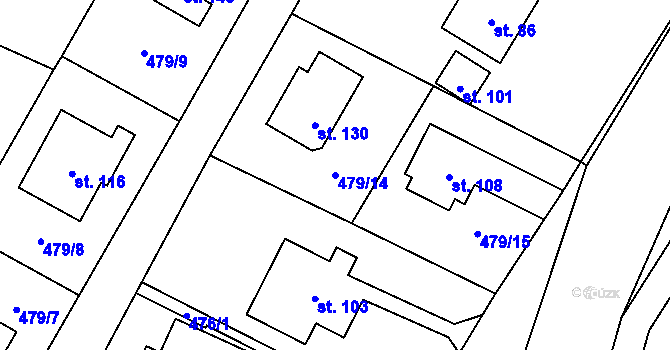 Parcela st. 479/14 v KÚ Strašnov, Katastrální mapa