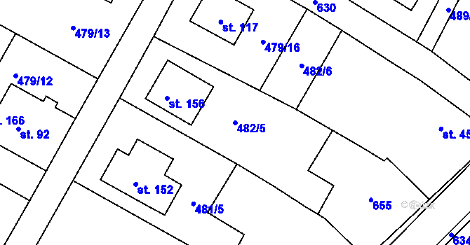 Parcela st. 482/5 v KÚ Strašnov, Katastrální mapa